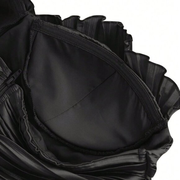 Black Party Women's Satin Tube Top - Picture 7 of 8